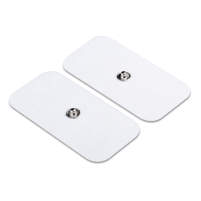 Home Use 5x10cm/2x4 Inch Rectangle TENS Snap Pads TENS/EMS Conductive Sticky Gel Patches Reusable Medical CE Electrode Snap Pads