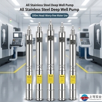 Pompe submersible multi-étages en acier inoxydable pour puits profonds, haute pression 100m, pour l'agriculture et l'industrie