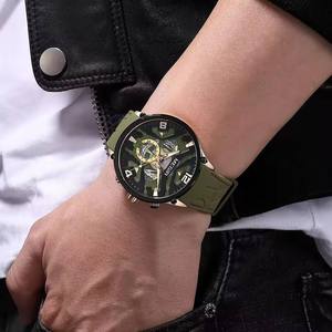 Megir 2222G 2222 Luxury <b>Watch</b> Chronograph Silicone Band <b>Waterproof</b> Luminous Hands Sport Date Clock Quartz Wristwatch for <b>Men</b> - Product Image 3