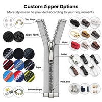 APEX Tirette de fermeture éclair en résine plastique colorée à dents personnalisées, à dents moulées lisses, extrémité ouverte et fermée, pour vestes, vêtements de sport et sacs