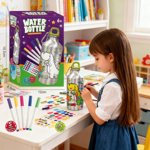 El Mejor Regalo para Niños, Botella de Agua de Aluminio con Diseño de <span class=keywords><strong>Dinosaurio</strong></span> de <span class=keywords><strong>Dibujos</strong></span> Animados, Juego de Juguetes de Dibujo, Kits de Arte y Manualidades, Decora Tus Propios Colores - Product Image 5