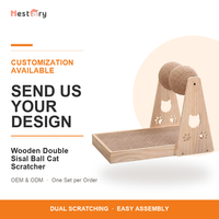 Planche à gratter pour chat en bois et sisal écologique, design unique, jouet pour chat, arbres et griffoirs pour chats - Paws & Tails