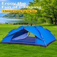 Tente de camping automatique Oxford pour 2 à 4 personnes, quatre saisons, pliable, installation rapide, 1000-1500 mm, imperméable, anti-moustiques, tente de plein air
