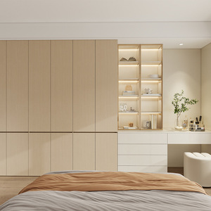 Bàn trang điểm gỗ tự nhiên hiện đại, đơn giản, có ngăn kéo dài từ sàn đến trần, tủ đựng đồ phòng ngủ, bàn trang điểm - Product Image 4