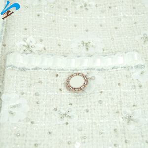 <span class=keywords><strong>Giacca</strong></span> di <span class=keywords><strong>Tweed</strong></span> da donna con tema fiocco di neve con perline da <span class=keywords><strong>uomo</strong></span> Jindian Design classico girocollo - Product Image 6