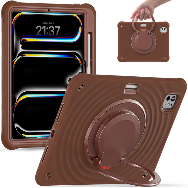 Shockproof Silicone Plastic Protective Cover Tablet Case for iPad Pro 11 Inch 2024 M4 /Pro 11" 2025 M5 with Pencil Holder