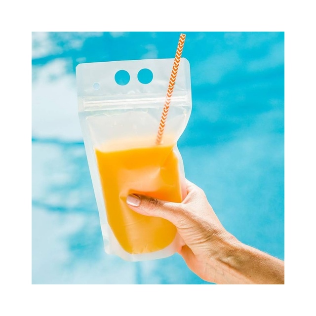 10oz/12oz/16oz/18oz Plastic Packaging Transparent clear Liquid Water Juice Drink Pouches Squeeze Spout Pouch Bag with Spout