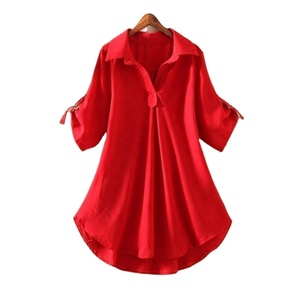 Fashion Casual Chiffon <b>Blouse</b> <b>Long</b> Style Plus Size Tops for <b>Women</b> <b>White</b> Loose Shirts - Product Image 4