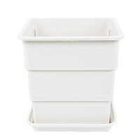 Pots à fleurs carrés en PP légers et durables avec trou de drainage, utilisation intérieure/extérieure, design moderne minimaliste, plantation de plantes d'extérieur