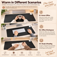 Chauffe-mains électrique avec réglage de la température et minuterie, chauffe-pieds de bureau, tapis chauffant d'hiver