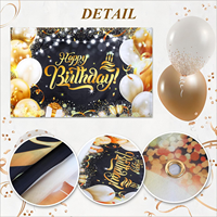 Ballons de joyeux anniversaire en polyester PVC bannière de couleur arc-en-ciel avec chignon drapeau en papier coloré