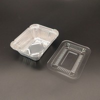 Barquette alimentaire rectangulaire jetable écologique en aluminium recyclable pour services de traiteur et plats à emporter