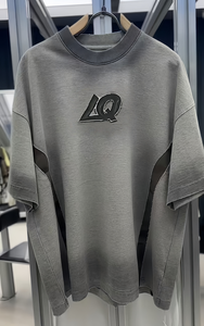 <span class=keywords><strong>T</strong></span>-shirt Homme Rétro Délavé Personnalisé Effet Vieilli Couleur Dégradée Manches Courtes Marque Tendance Hip-Hop - Product Image 3