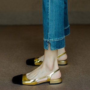 Venta al por mayor directa de fábrica: Nuevas sandalias planas romanas Baotou de verano para mujer con combinación de colores - Product Image 4