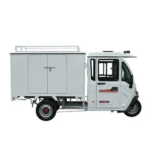 3 Wielen Elektrische Motorfiets/Driewieler Express Levering Mail Truck Elektrische Cargo Auto Gesloten Cabine