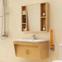 Kabinet Cermin Wastafel Kamar Mandi Ramah Lansia dengan Baskom Keramik untuk Pusat Kesehatan Rumah dan Panti Jompo