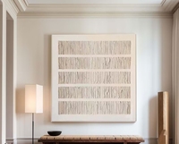 Personnalisé grand blanc Beige 3D texturé minimaliste à la main Wabi-Sabi peinture à l'huile abstraite pour la maison hôtel bureau mur Art décor