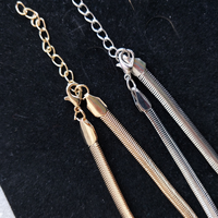 Dainty 18k Plaqué Or Pieds Bijoux Plat Serpent Cheville Femmes Élégant Chevrons Chaîne Cheville
