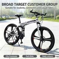 Vélo de montagne pliable en acier, 21 vitesses, fourche à suspension, 27 pouces, homme, d'occasion, prix bas