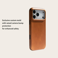 Étuis de téléphone portable en cuir personnalisés, moule privé, étui de téléphone en cuir véritable pour iPhone 17 18 Pro Max
