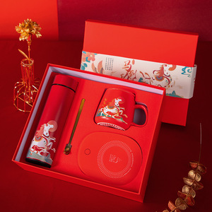 ชุดของขวัญปีม้า แก้วเซรามิกเก็บอุณหภูมิ ของที่ระลึกธุรกิจ โลโก้สั่งทำ ตรุษจีน สไตล์หรูหรา - Product Image 5