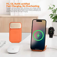 Cargador Inalámbrico Plegable de Cuero 3 en 1, Tamaño de Palma de la Mano, Compatible con iPhone 17, Apple Watch, AirPods, Venta al Por Mayor