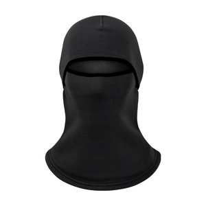 Adjustable Motorcycle Windproof Face Mask Neck Protector Warm Headgear Black Solid Color Unisex For Autumn Winter Sports - Product Image 1