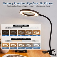 Clip-on Modern DC Touch Control 5 Color Modes 5-Level Dimmable USB Powered Flexible Reading Magnifying Table Light