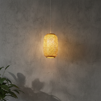Lampe suspendue en bambou et rotin tressé à la main, lanterne ovale, lampe d'ambiance chaleureuse pour la maison, le restaurant, l'hôtel