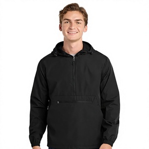 <b>Men's</b> Lightweight <b>Pullover</b> Anorak Windbreaker <b>Jacket</b> Hooded Half Zip Outdoor Sports Casual <b>Jacket</b> with Kangaroo Pocket Custom - Product Image 1