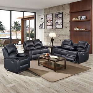 White Air Leather Reclining Sofa Set with Padded Arms and Pillow Back for Living Room Contemporary Style - Product Image 6