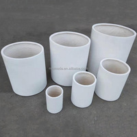 Grands pots de plantes en ciment de luxe avec trous de drainage-Conteneur intérieur/extérieur moderne et écologique pour plantes vertes de jardin domestique