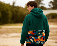 Chaqueta Sherpa Informal para Hombre, 100% Poliéster, Verde, Talla XL, Cuello Alto, Logotipo Frontal, Cremallera, Abrigo Cálido de Invierno, Forro de Malla Verde