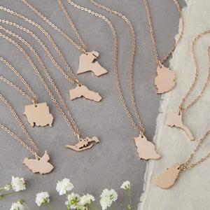 Cadena de acero inoxidable de oro de 18K para mujer, colgante con mapa africano de Etiopia, mapa de países del mundo - Product Image 6