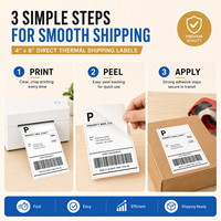 Etiquetas de Envío Térmicas Directas Personalizadas de 4x6, Etiquetas para Impresora Sin Atascos, Etiquetas Adhesivas Resistentes con Código de Barras para Embalaje de Comercio Electrónico