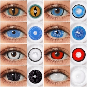 Lentes de Contacto PSEYECHE para <span class=keywords><strong>Halloween</strong></span>, <span class=keywords><strong>Ojos</strong></span> Negros Espectaculares y Aterradoras, Lentes de Contacto con Esclerótica Negra de 17 mm - Product Image 5