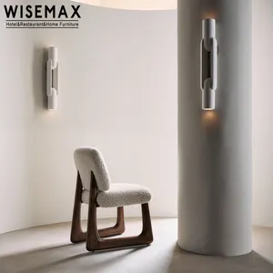 WISEMAX家具日本家具wabi sabi风格布克布艺餐椅家用用餐木制舒适高背餐椅