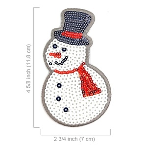 Prêt à expédier bonhomme de neige paillettes fer sur patch matériel PVC personnalisé pour sac en toile - Product Image 5