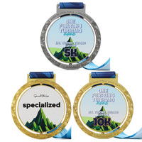 Médailles de course personnalisées en alliage de zinc, rotatives et colorées, pour la course sur route 5k/10k, design paysager, médailles de course 5k 10k