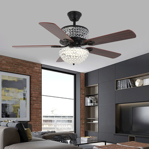 Ventilateur de plafond LED intelligent en fer avec télécommande, 5 pales, 5 vitesses, blanc chaud, intensité variable, moteur DC silencieux de 52 pouces, vente en gros - Product Image 2