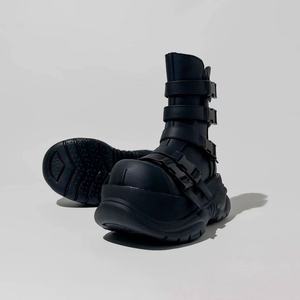 OEM ODM Custom New Design Thick Soled with Buckle Strap Motorcycle <strong>Boots</strong> Punk <strong>Gothic</strong> Style Platform Women Black <strong>Boots</strong> - Product Image 4