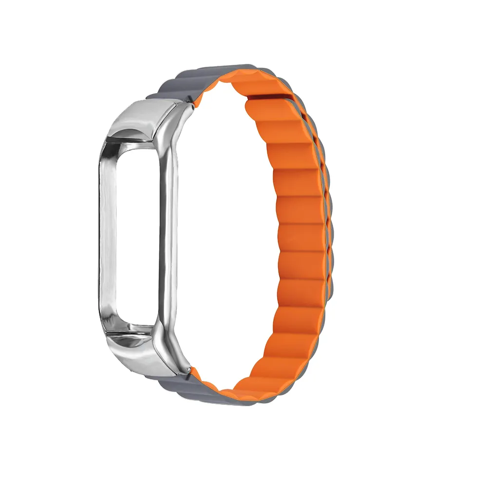 Nuovi cinturini per orologi con cinturino magnetico in Silicone per Xiaomi Mi Band 3/4 MI5/6 con struttura in metallo