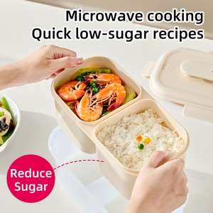 Food Grade Plastic Eco-friendly Bento Boxes for Adults Bento <b>Lunch</b> <b>Box</b> Kids Double-<b>compartment</b> Low-sugar <b>Lunch</b> <b>Box</b> - Product Image 2