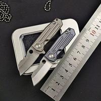 Couteau pliant miniature en acier D2 de qualité supérieure, manche en alliage de titane, roulement à billes, couteau de poche, outil de survie pour le camping