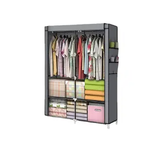 Furniture Dresser Clothes Storage Standard Hangers With Lacquered Cloth Large Simplified Wardrobe Fabric Cloth Closet