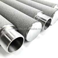 Cartouche filtrante cylindrique en poudre de titane frittée, résistante aux hautes températures, 0,2 micron, pour traitement de l'eau, ODM/OEM