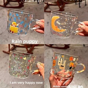 Pour le nouveau Ins mignon gobelet de petit déjeuner de grande capacité verre à haute teneur en borosilicate résistant à la chaleur pour les ménages - Product Image 2