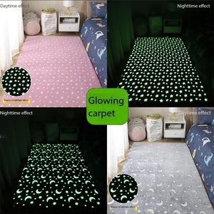 Alfombra antideslizante que brilla <span class=keywords><strong>en</strong></span> la oscuridad para niñas, sala de estar, dormitorio, cama, alfombra lateral, alfombra luminosa de terciopelo de cristal suave - Product Image 3