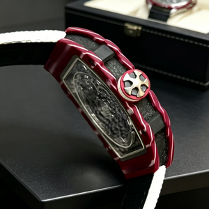 Reloj Mecánico de Lujo de Alta Gama con Diseño Hueco, Caja de Fibra de Carbono Roja, Estilo Ejecutivo para Hombre - Product Image 3