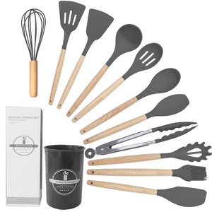 Offre Spéciale : Ensemble d'ustensiles de cuisine 12 pièces en silicone de qualité alimentaire avec support – Outils et accessoires de cuisson - Product Image 2